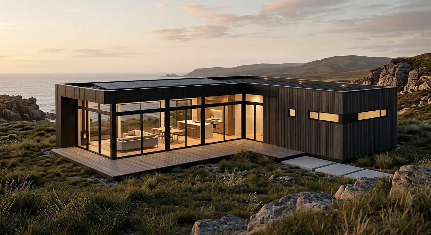 SirisHome's 3 bedroom modular house design during the day